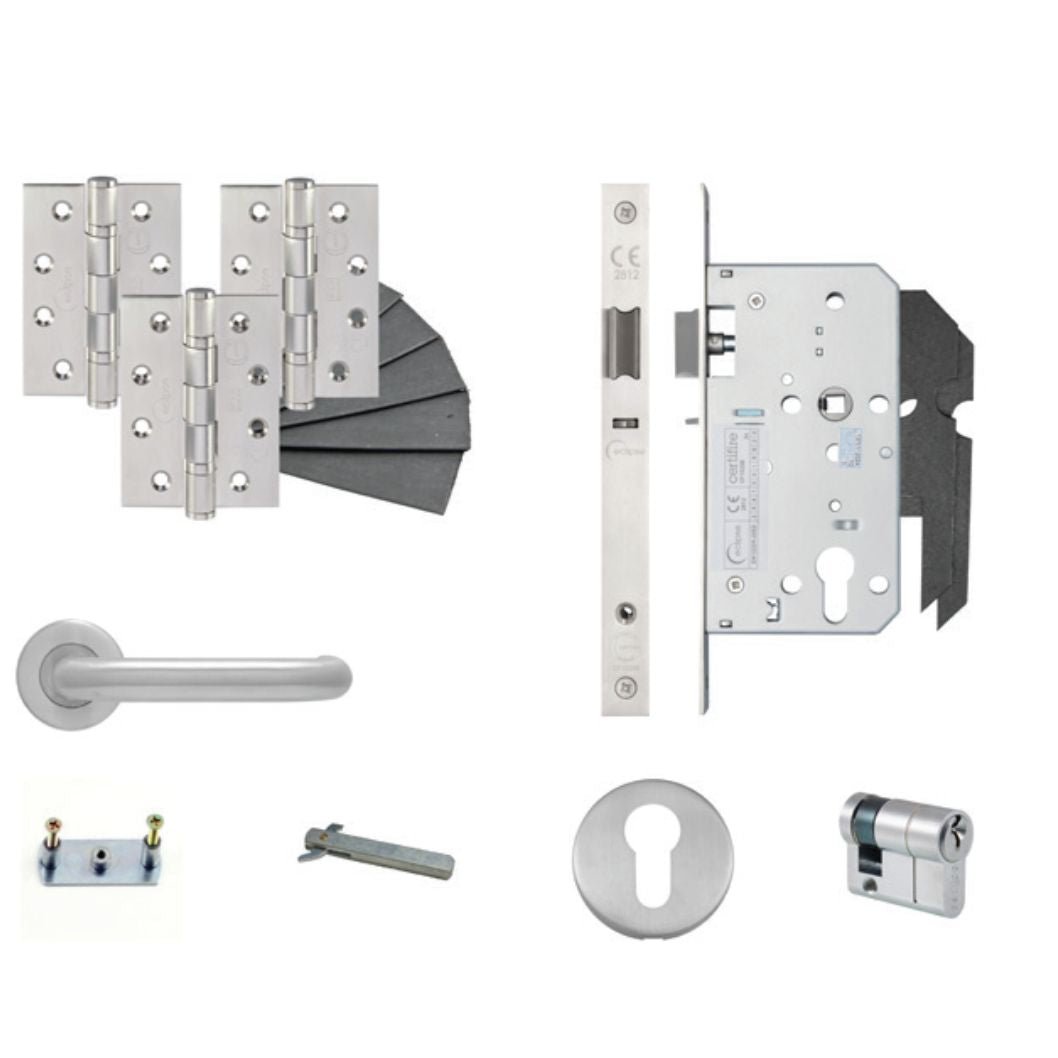 Frisco Eclipse Satin Stainless Steel Nightlatch DIN Kit - JJ Building Materials