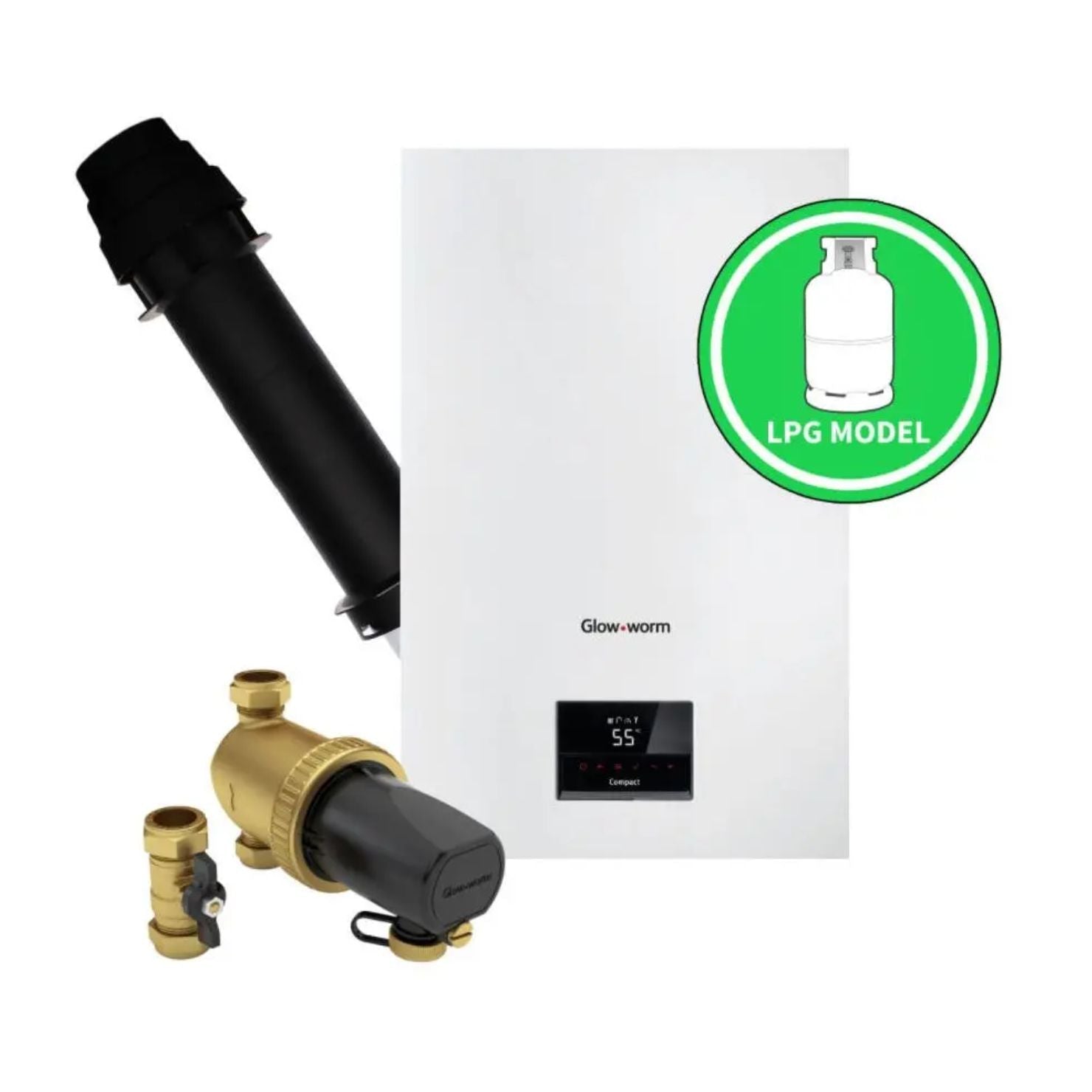 Glow - worm Compact 28 Combi LPG (inc vertical flue and filter) - JJ Building Materials