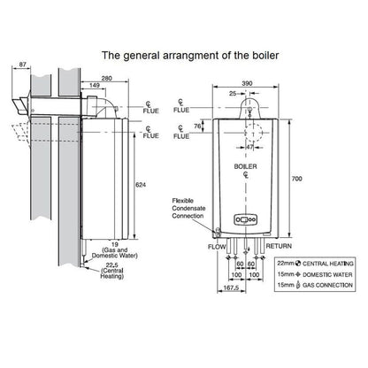 Glow - Worm Direct Rear Outlet Flue Kit - JJ Building Materials
