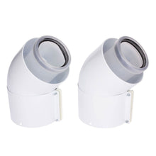 Glow - Worm Elbow 45 Deg DN60/100 PP (Pair) - JJ Building Materials