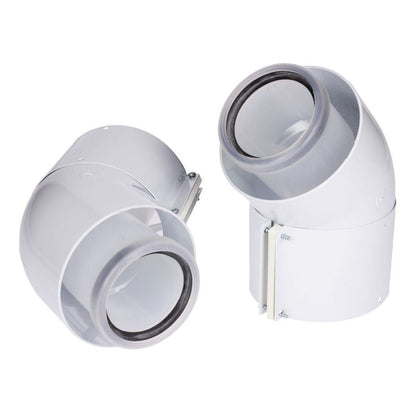 Glow-Worm Elbow 45 Deg DN60/100 PP (Pair) - JJ Building Materials