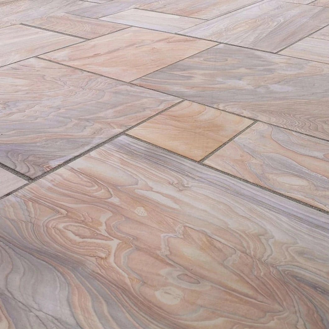 Heritage Indian 22mm Sandstone Paving Slabs - Sawn & Honed - Patio Kit - JJ Building Materials