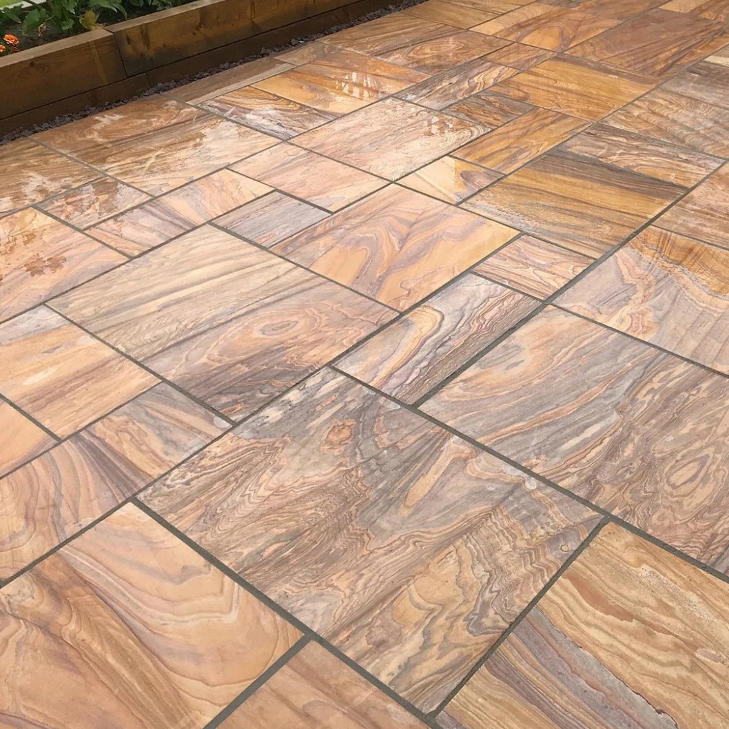 Heritage Indian 22mm Sandstone Paving Slabs - Sawn & Honed - Patio Kit - JJ Building Materials