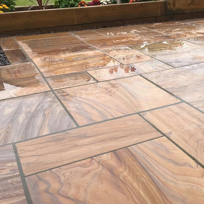 Heritage Indian 22mm Sandstone Paving Slabs - Sawn & Honed - Patio Kit - JJ Building Materials