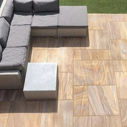 Imperial Green Indian 20mm Sandstone Paving Slabs - Sawn & Honed - Patio Kit