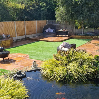 Imperial Green Indian 20mm Sandstone Paving Slabs - Sawn & Honed - Patio Kit