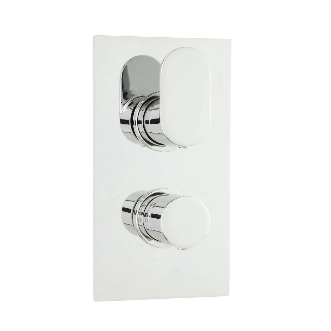 Hudson Reed 1 Outlet Valves Twin Thermostatic Shower Valve Contemp Chrome Brass Abs 215x120x135mm - REI3610 - JJ Building Materials