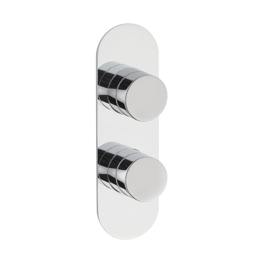 Hudson Reed 1 Outlet Valves Twin Thermostatic Shower Valve Contemp Chrome Brass Abs 215x120x135mm - RND3210 - JJ Building Materials