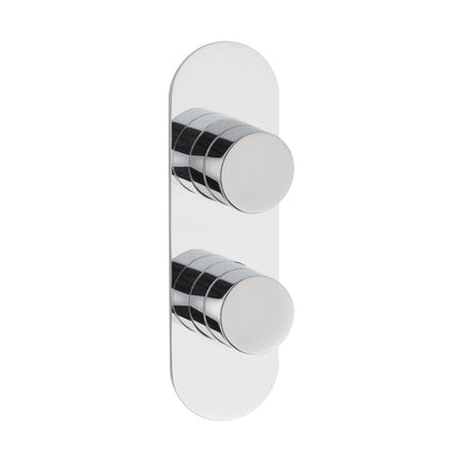 Hudson Reed 1 Outlet Valves Twin Thermostatic Shower Valve Contemp Chrome Brass Abs 215x120x135mm - RND3210 - JJ Building Materials