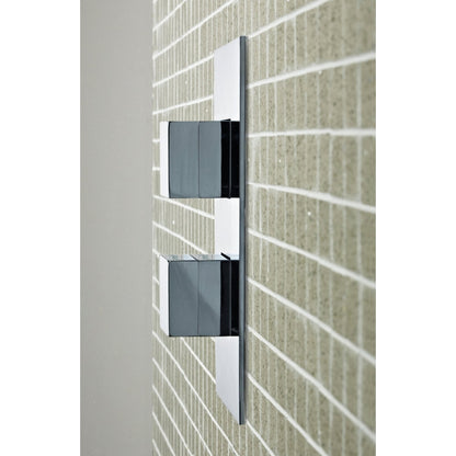 Hudson Reed 1 Outlet Valves Twin Thermostatic Shower Valve Contemp Chrome Brass Abs 215x120x135mm - SQR3210 - JJ Building Materials