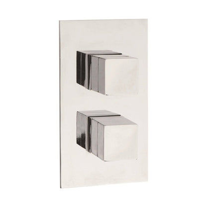 Hudson Reed 1 Outlet Valves Twin Thermostatic Shower Valve Contemp Chrome Brass Abs 215x120x135mm - SQR3210 - JJ Building Materials