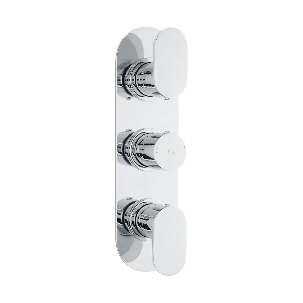Hudson Reed 2 Outlet Valves Triple Thermostatic Shower Valve Contemp Chrome Brass Abs 280x80x136mm - JJ Building Materials