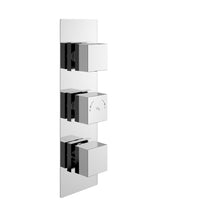 Hudson Reed 2 Outlet Valves Triple Valve Contemp Chrome Brass Abs 280x80x136mm - SQRTR02 - JJ Building Materials