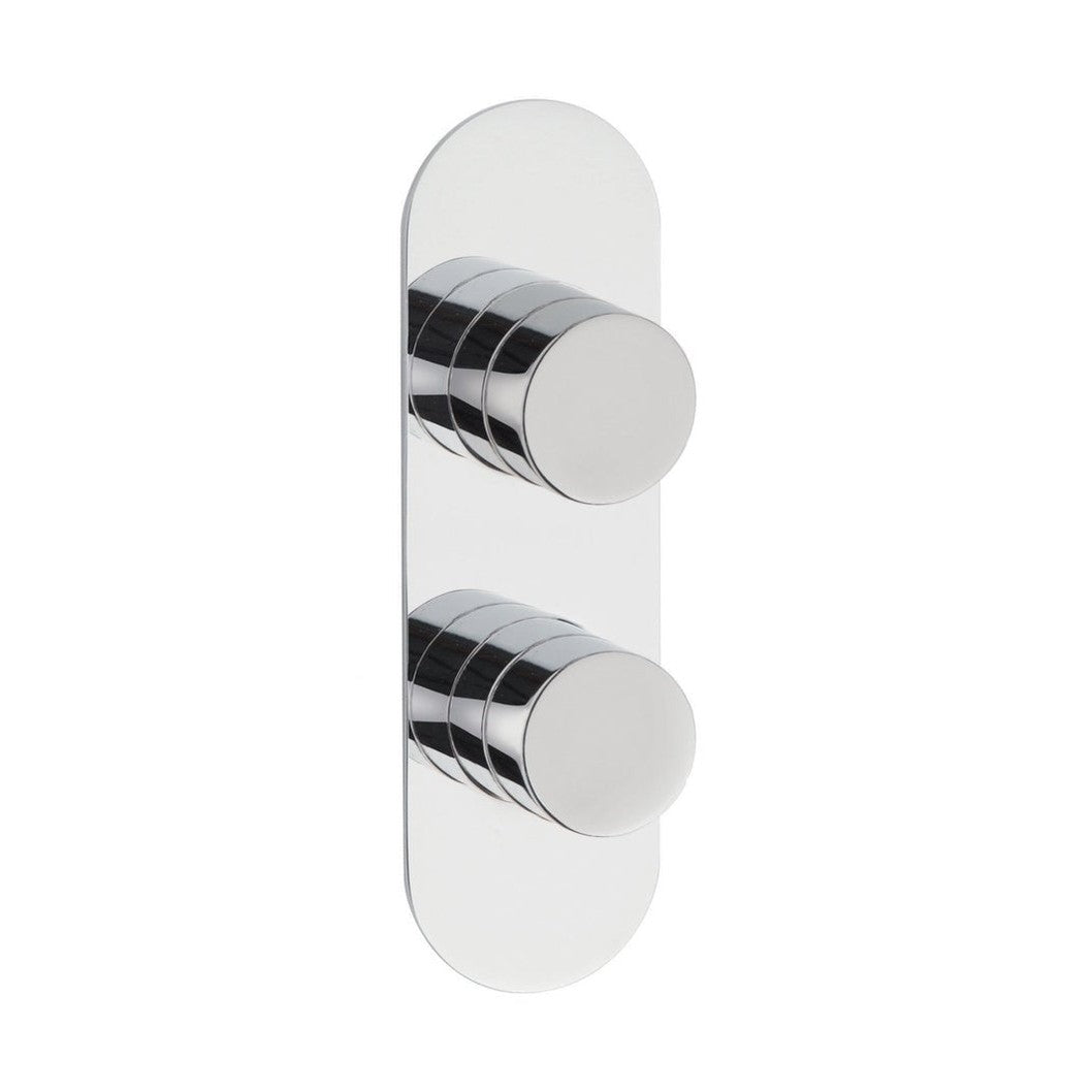 Hudson Reed 2 Outlet Valves Twin Thermostatic Shower Valve With Diverter Contemp Chrome Brass Abs 220x67x135mm - JJ Building Materials