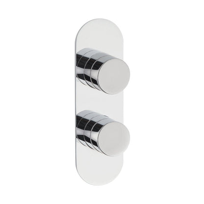 Hudson Reed 2 Outlet Valves Twin Thermostatic Shower Valve With Diverter Contemp Chrome Brass Abs 220x67x135mm - JJ Building Materials