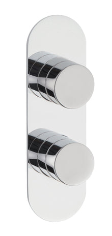 Hudson Reed 2 Outlet Valves Twin Thermostatic Shower Valve With Diverter Contemp Chrome Brass Abs 220x67x135mm - JJ Building Materials