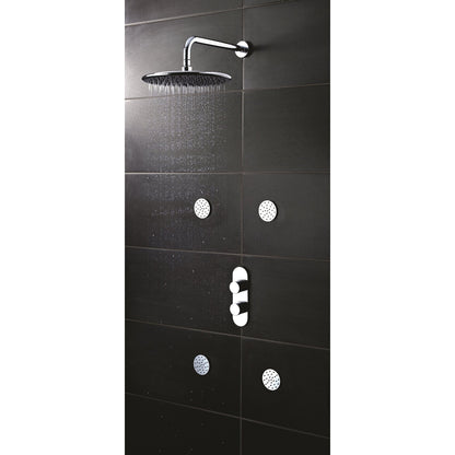 Hudson Reed 2 Outlet Valves Twin Thermostatic Shower Valve With Diverter Contemp Chrome Brass Abs 220x67x135mm - JJ Building Materials