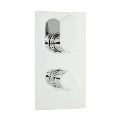 Hudson Reed 2 Outlet Valves Twin Valve With Diverter Contemp Chrome Brass Abs 215x120x135mm - JJ Building Materials