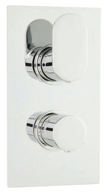 Hudson Reed 2 Outlet Valves Twin Valve With Diverter Contemp Chrome Brass Abs 215x120x135mm - JJ Building Materials