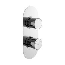 Hudson Reed 2 Outlet Valves Twin Valve With Diverter Contemp Chrome Brass Abs 215x80x136mm - RNDTW02 - JJ Building Materials