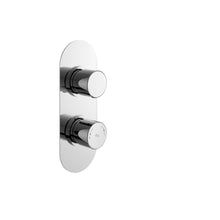 Hudson Reed 2 Outlet Valves Twin Valve With Diverter Contemp Chrome Brass Abs 215x80x136mm - RNDTW02 - JJ Building Materials