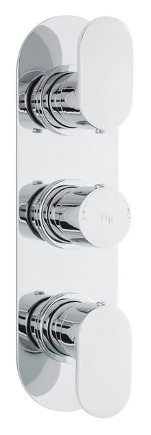 Hudson Reed 3 Outlet Valves Triple Thermostatic Shower Valve With Diverter Contemp Chrome Brass Abs 280x95x136mm - JJ Building Materials