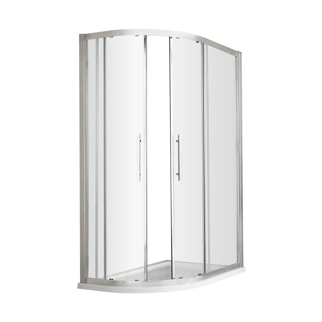 Hudson Reed Apex 1000 X 800mm Offset Quadrant Contemp Chrome Aluminium,metal 1900x980x780mm - M1080Q-E8 - JJ Building Materials