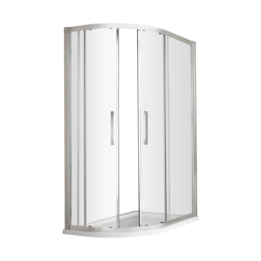 Hudson Reed Apex 1000 X 800mm Offset Quadrant Contemp Chrome Aluminium,metal 1900x980x780mm - M1080QH4 - JJ Building Materials