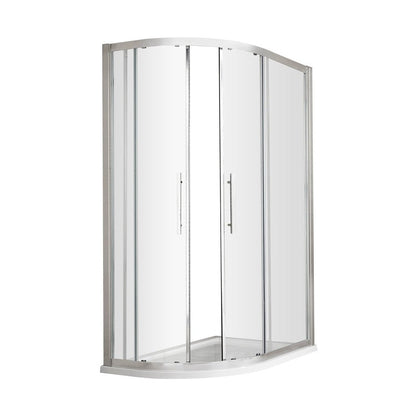 Hudson Reed Apex 1200 X 900mm Offset Quadrant Contemp Chrome Aluminium,metal 1900x1180x880mm - M1290Q-E8 - JJ Building Materials