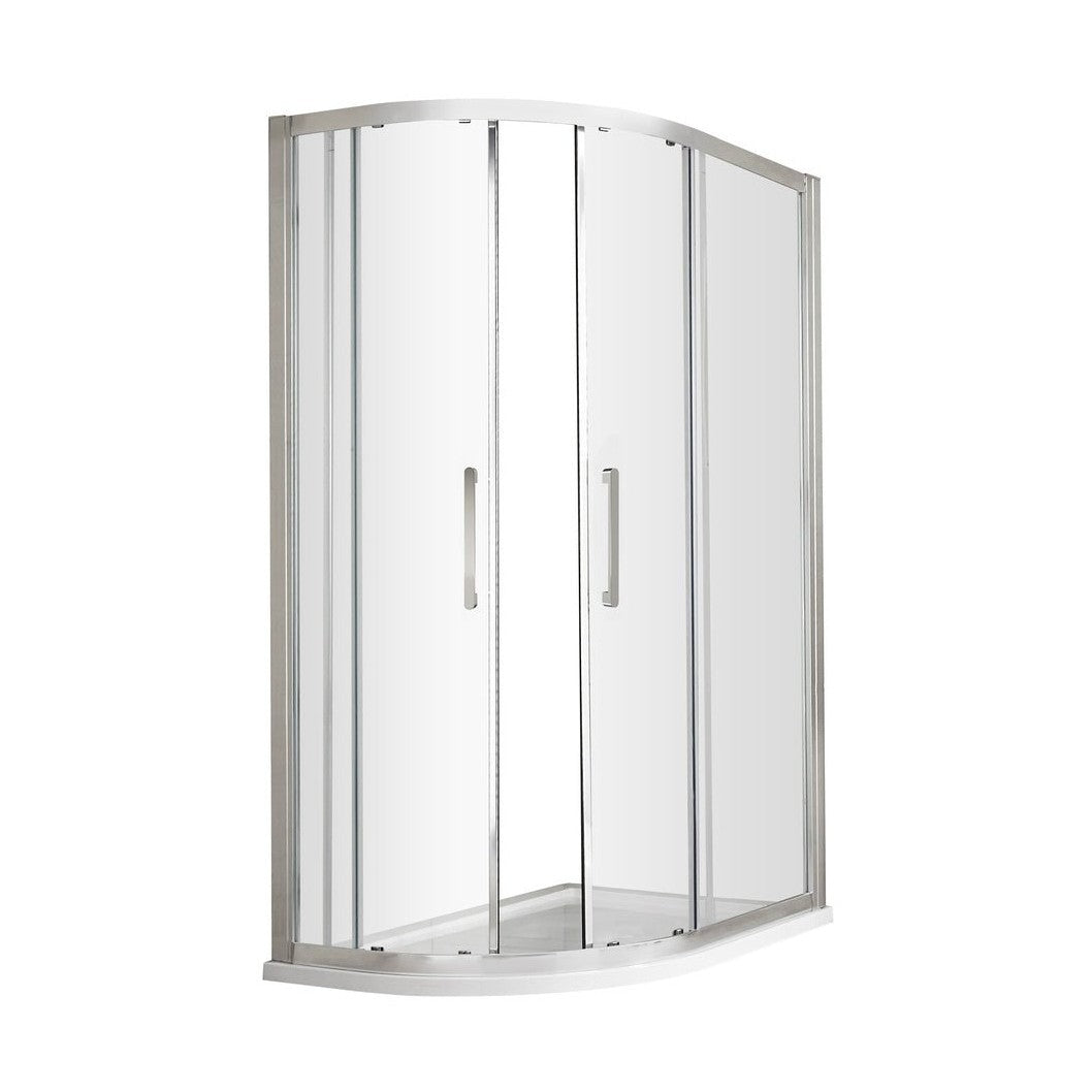 Hudson Reed Apex 1200 X 900mm Offset Quadrant Contemp Chrome Aluminium,metal 1900x1180x880mm - M1290QH4 - JJ Building Materials