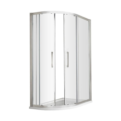 Hudson Reed Apex 1200 X 900mm Offset Quadrant Contemp Chrome Aluminium,metal 1900x1180x880mm - M1290QH4 - JJ Building Materials