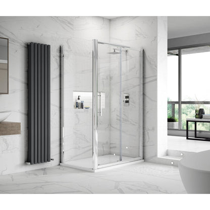 Hudson Reed Apex 1200mm Sliding Door Contemp Chrome Aluminium,metal 1900x1190x44mm - M1200SS-E8 - JJ Building Materials