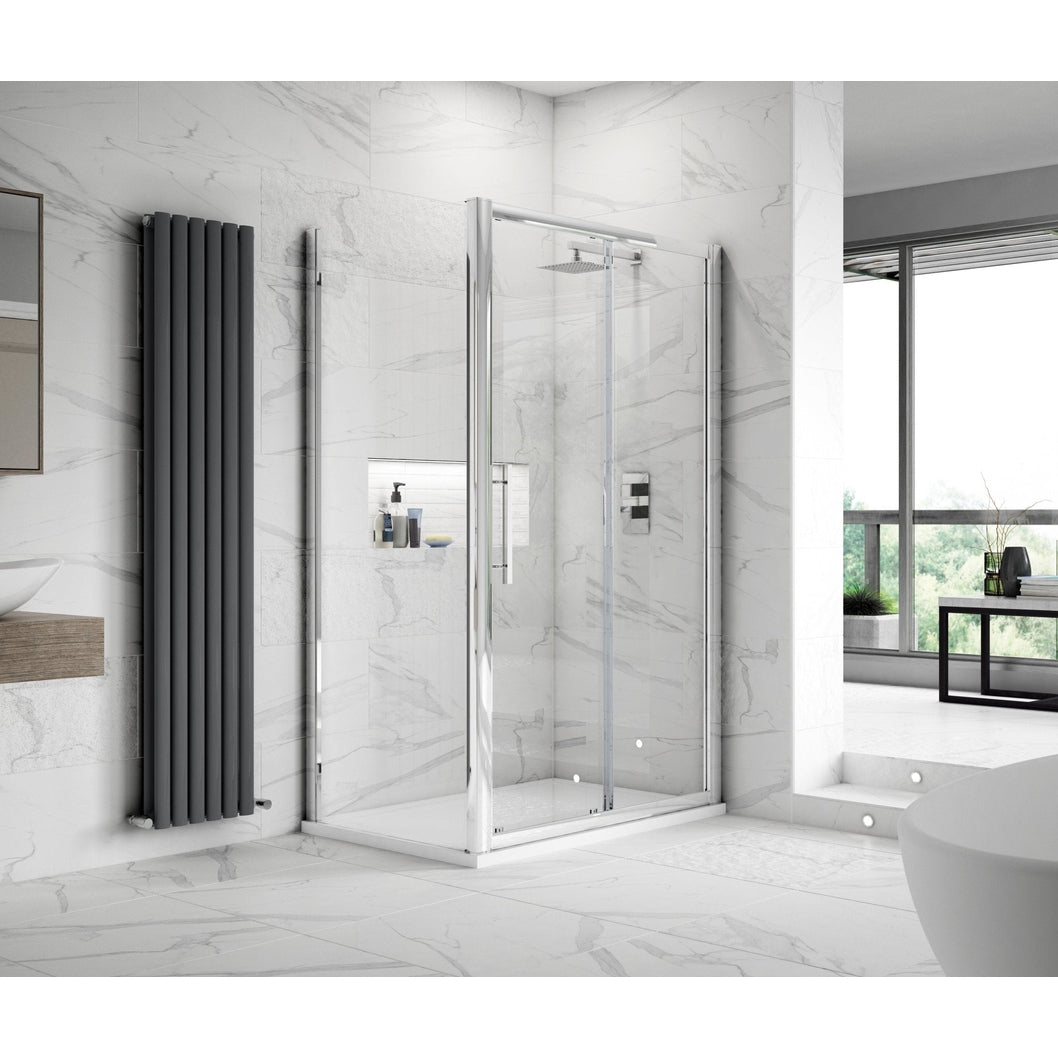 Hudson Reed Apex 1400mm Sliding Door Contemp Chrome Aluminium,metal 1900x1390x44mm - M1400SS-E8 - JJ Building Materials