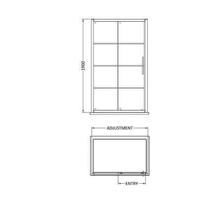 Hudson Reed Apex 1400mm Sliding Shower Door Contemp Matt Black Aluminium,metal 1950x1390x44mm - JJ Building Materials