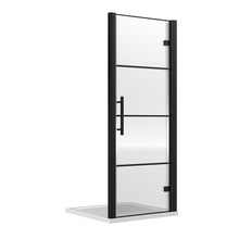 Hudson Reed Apex 800mm Hinged Shower Door Contemp Matt Black Aluminium,metal 1950x790x44mm - JJ Building Materials