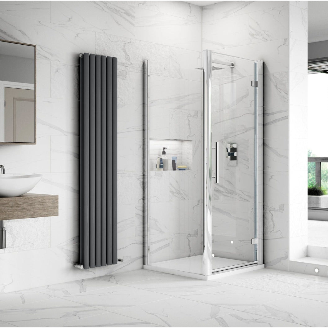 Hudson Reed Apex 800mm Side Panel Contemp Chrome Aluminium 1900x790x31mm - JJ Building Materials