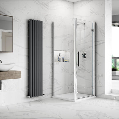 Hudson Reed Apex 800mm Side Panel Contemp Chrome Aluminium 1900x790x31mm - JJ Building Materials