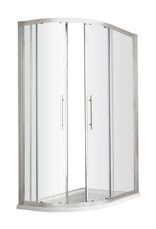 Hudson Reed Apex 900 X 800mm Offset Quadrant Contemp Chrome Aluminium,metal 1900x780x880mm - M9080Q - E8 - JJ Building Materials