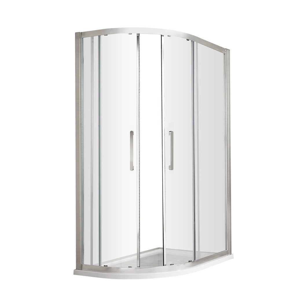 Hudson Reed Apex 900 X 800mm Offset Quadrant Contemp Chrome Aluminium,metal 1900x780x880mm - M9080QH4 - JJ Building Materials