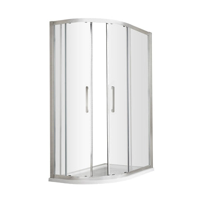Hudson Reed Apex 900 X 800mm Offset Quadrant Contemp Chrome Aluminium,metal 1900x780x880mm - M9080QH4 - JJ Building Materials
