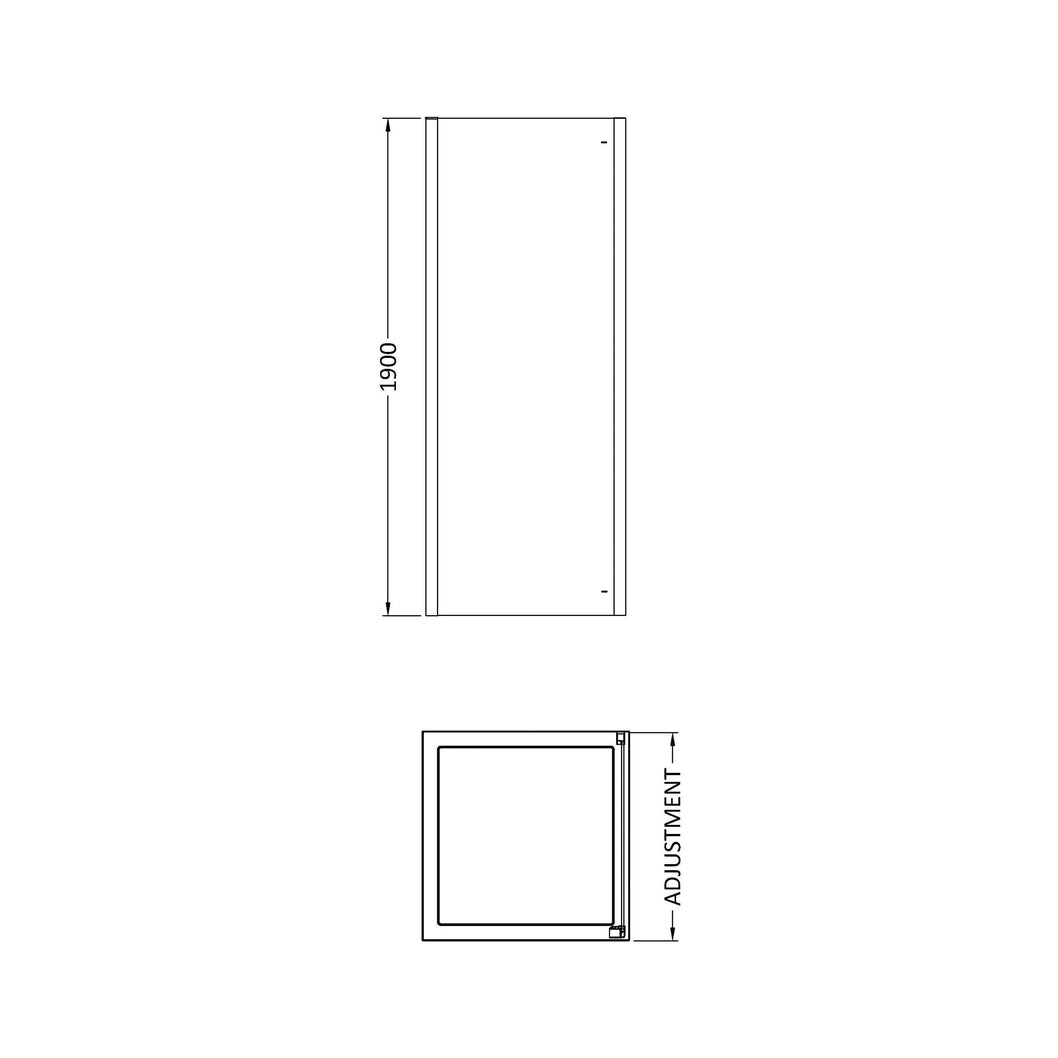 Hudson Reed Apex 900mm Side Panel Contemp Chrome Aluminium 1900x890x31mm - JJ Building Materials