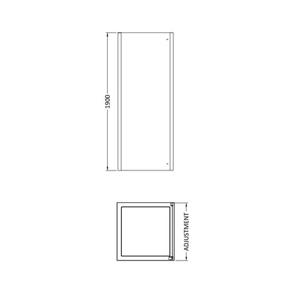 Hudson Reed Apex 900mm Side Panel Contemp Chrome Aluminium 1900x890x31mm - JJ Building Materials