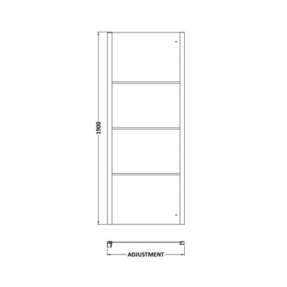 Hudson Reed Apex 900mm Side Panel Contemp Matt Black Aluminium 1900x890x44mm - JJ Building Materials