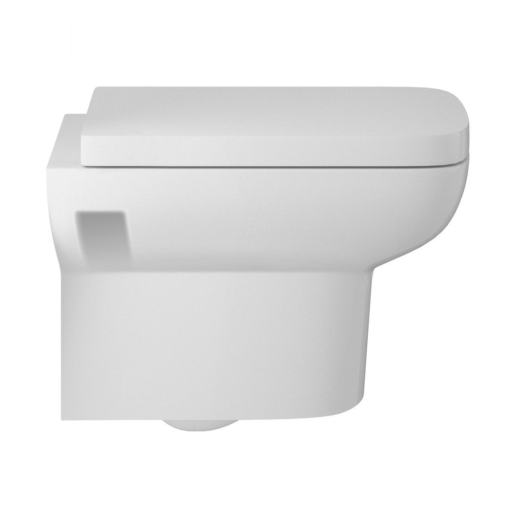 Hudson Reed Arlo Wall Hung Pan & Seat Contemp Gloss White Vitreous China 420x350x525mm - JJ Building Materials