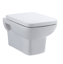 Hudson Reed Arlo Wall Hung Pan & Seat Contemp Gloss White Vitreous China 420x350x525mm - JJ Building Materials