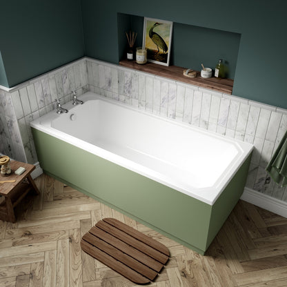 Hudson Reed Ascott Art Deco Bath (1700x700) Trad White Acrylic - JJ Building Materials