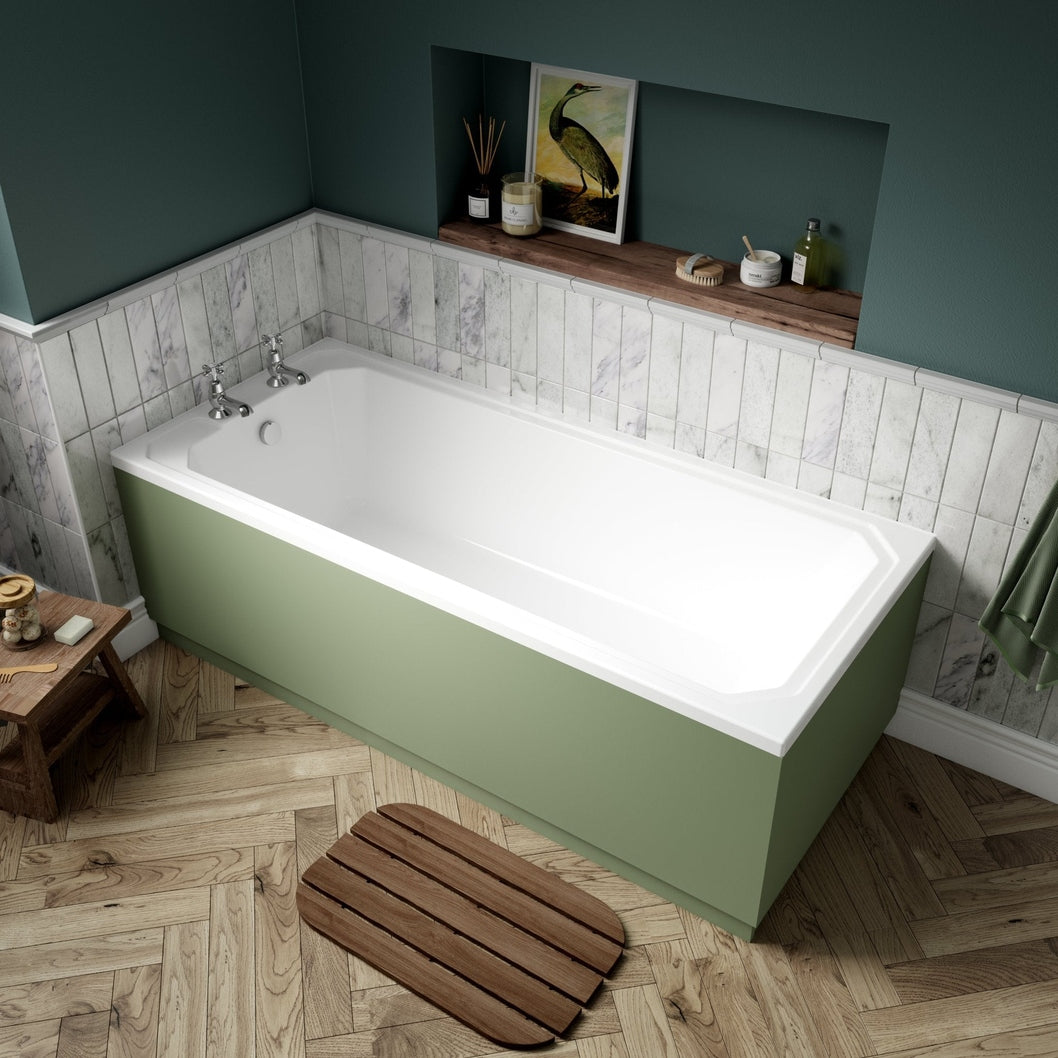 Hudson Reed Ascott Art Deco Bath (1800x800) Trad White Acrylic - JJ Building Materials