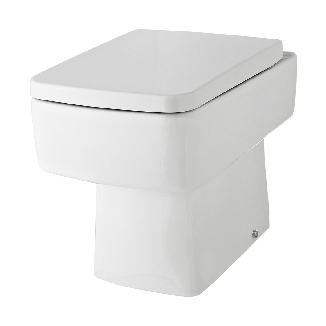 Hudson Reed Back To Wall Toilets Back To Wall Pan & Seat Contemp Gloss White Vitreous China 400x350x520mm - JJ Building Materials