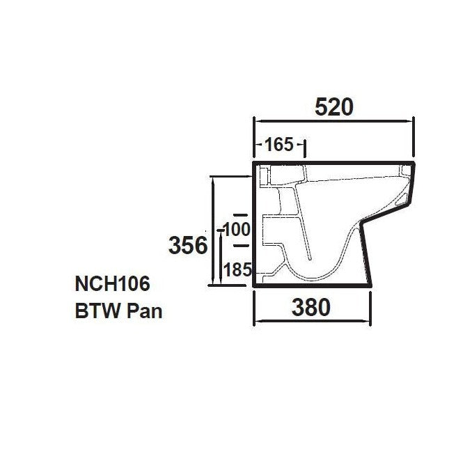 Hudson Reed Back To Wall Toilets Back To Wall Pan & Seat Contemp Gloss White Vitreous China 400x350x520mm - JJ Building Materials