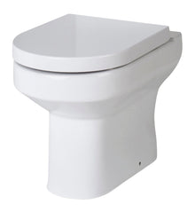 Hudson Reed Back To Wall Toilets Back To Wall Pan & Seat Contemp Gloss White Vitreous China 410x370x520mm - JJ Building Materials